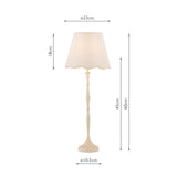 Dar Lupo Table Lamp Matt Cream With Linen Scalloped Shade