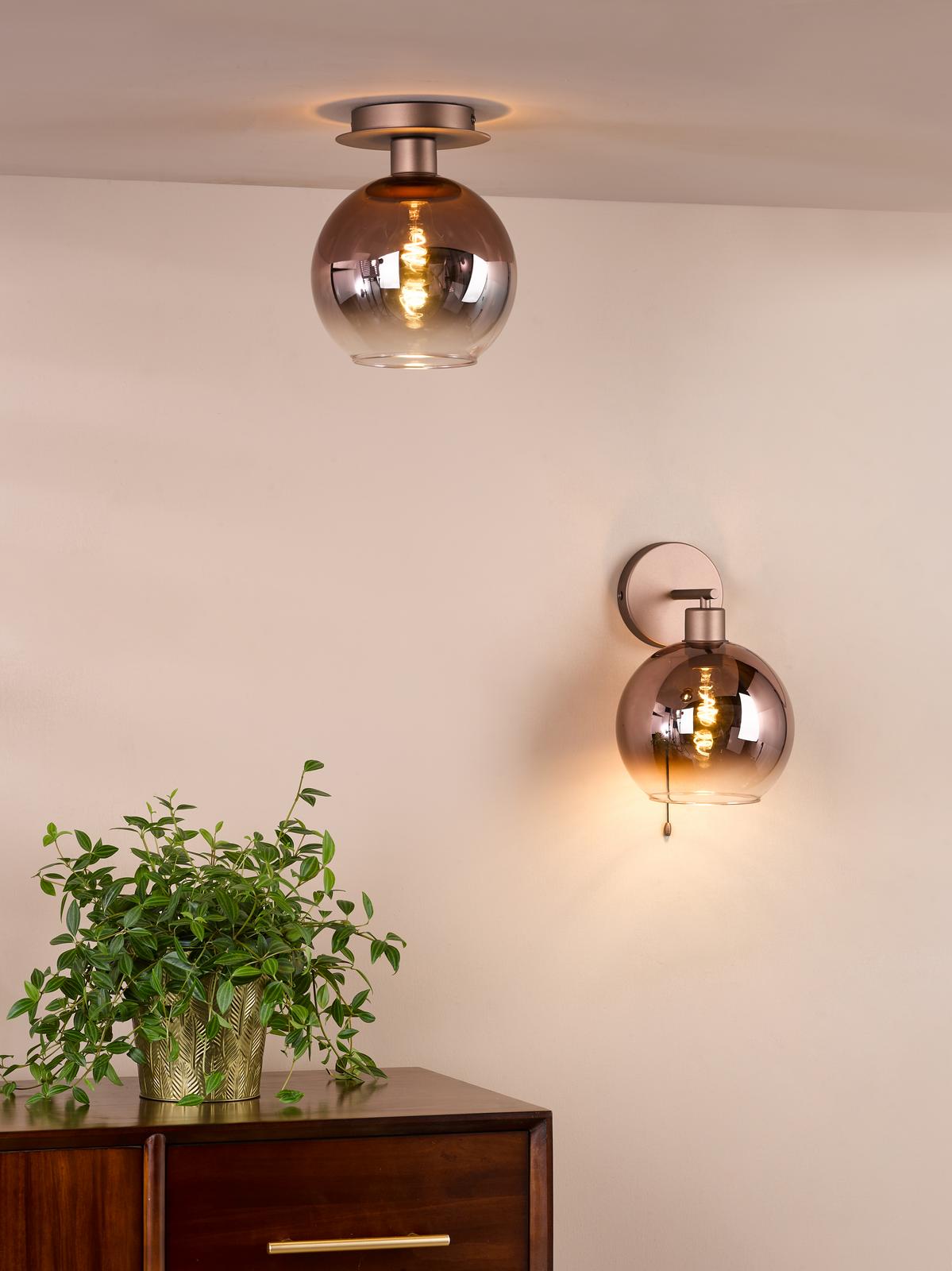 Dar Lycia Flush Satin Bronze and Brown Ombre Glass