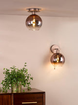 Dar Lycia Flush Satin Bronze and Brown Ombre Glass