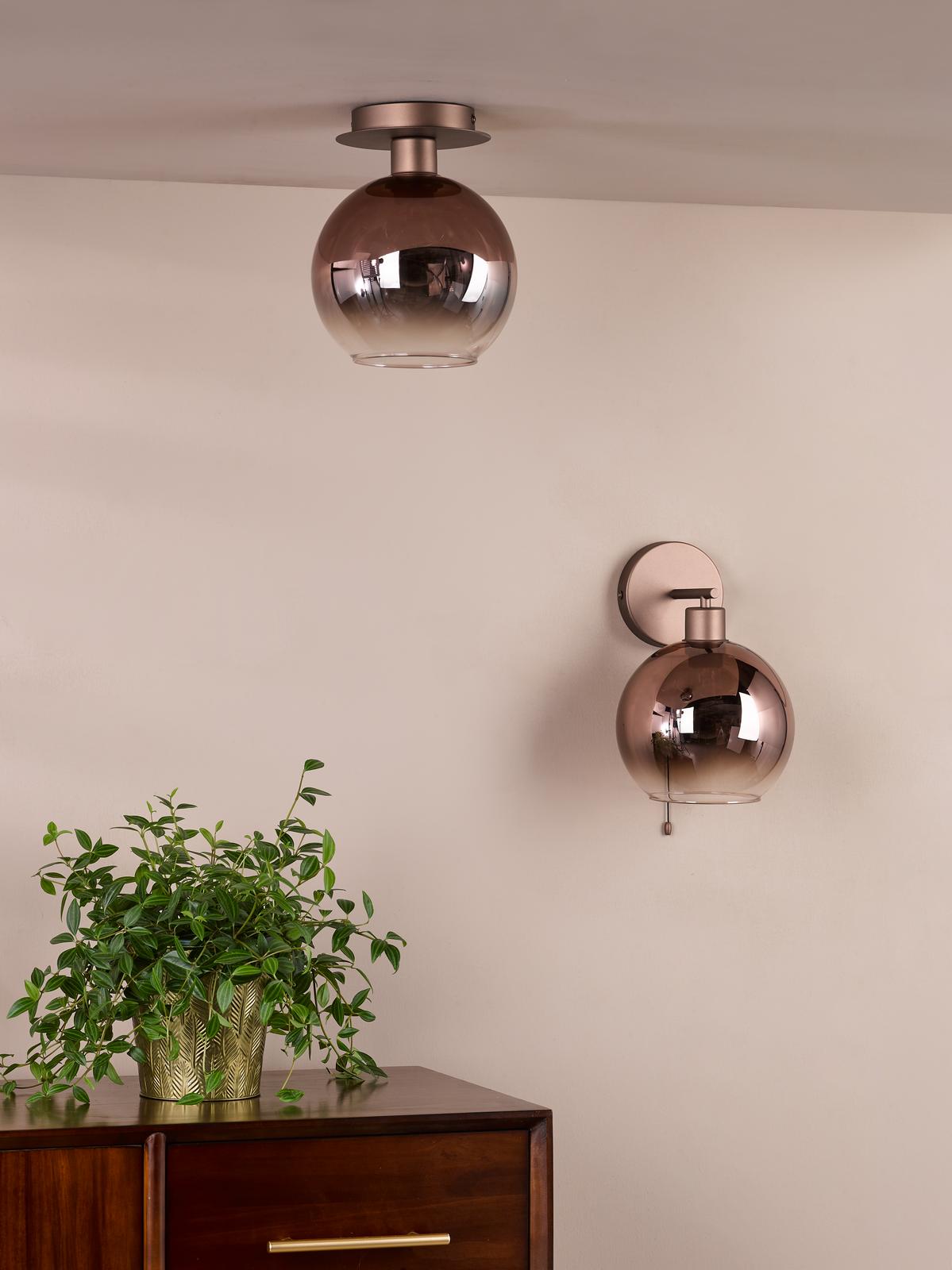 Dar Lycia Flush Satin Bronze and Brown Ombre Glass