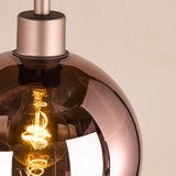 Dar Lycia 3 Light Bar Pendant Satin Bronze and Bronze Ombre Glass