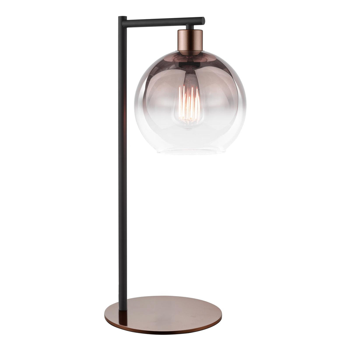 Dar Lycia Table Lamp Satin Bronze and Bronze Ombre Glass