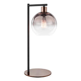 Dar Lycia Table Lamp Satin Bronze and Bronze Ombre Glass