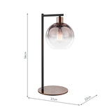Dar Lycia Table Lamp Satin Bronze and Bronze Ombre Glass