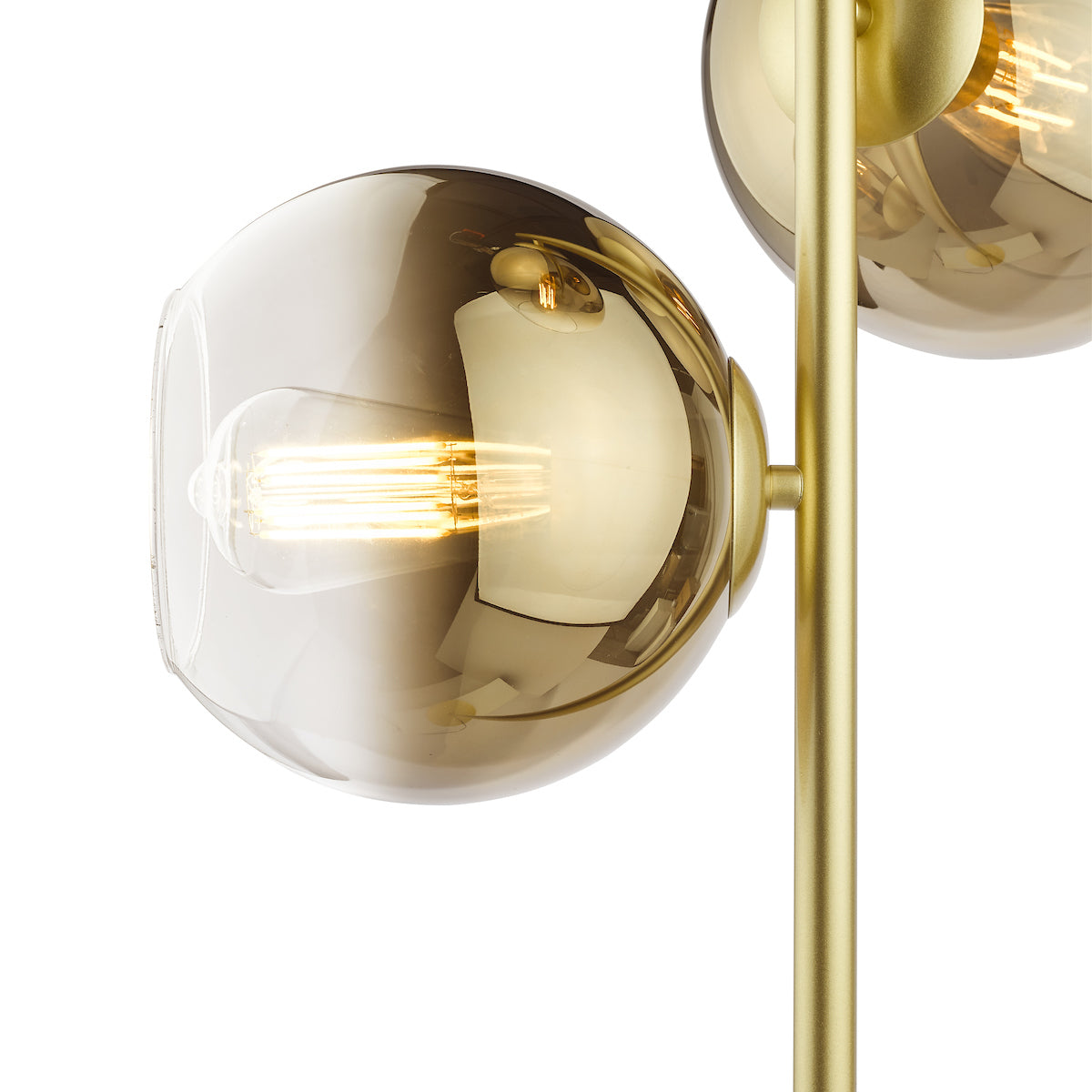 Dar Lycia 3 Light Floor Lamp Satin Gold and Gold Ombre Glass –  from Amos Lighting + Home