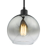 Dar Lycia Single Pendant Matt Black Ombre Smoked Glass –  from Amos Lighting + Home