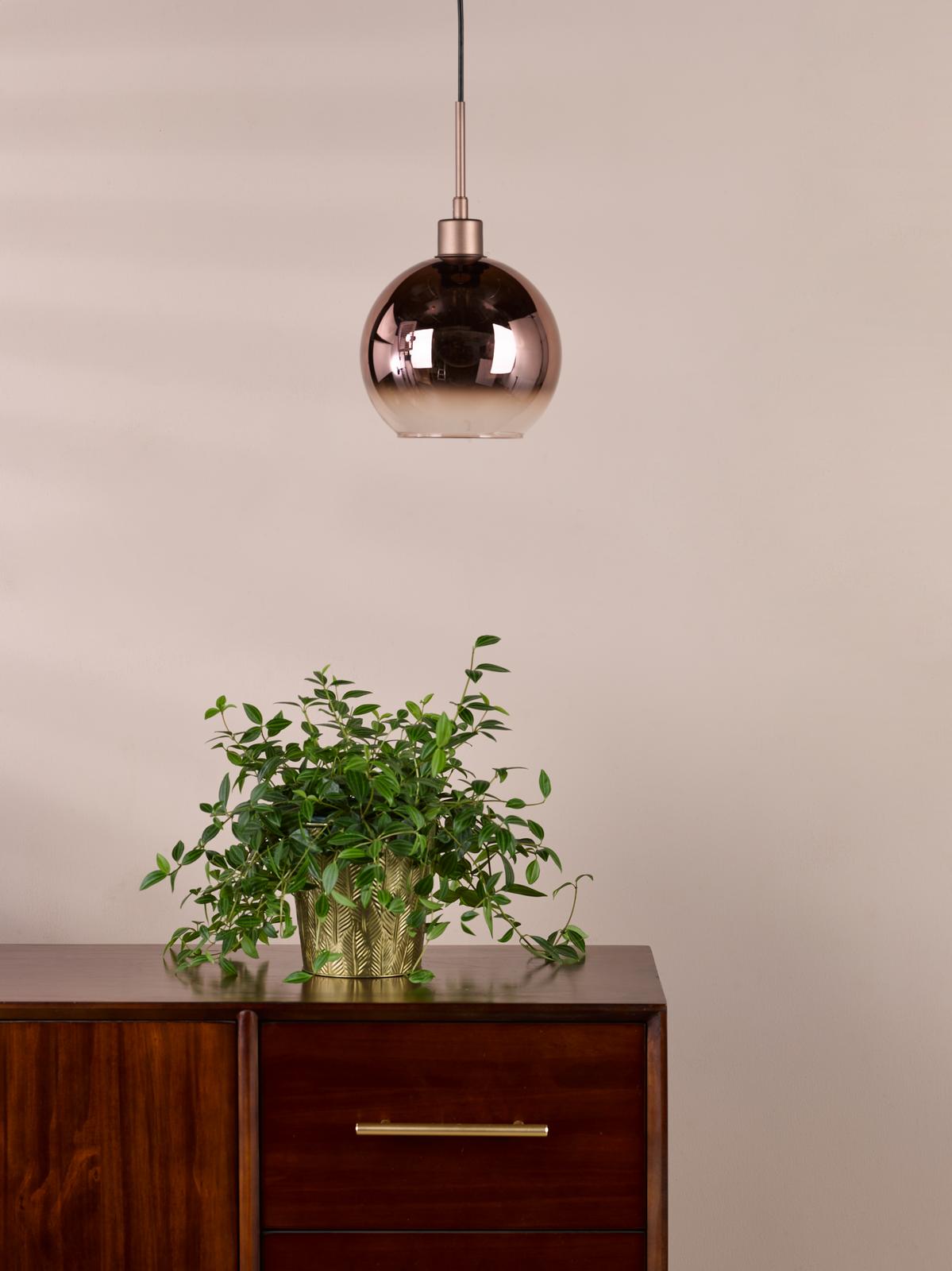 Dar Lycia Pendant Satin Bronze and Bronze Ombre Glass