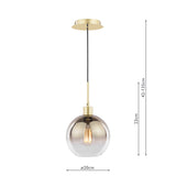 Dar Lycia Pendant Polished Gold and Gold Ombre Glass –  from Amos Lighting + Home