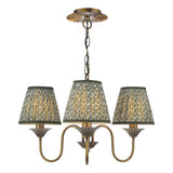 Dar Lydian 3 Light Pendant Antique Bronze With Esther Green Shade