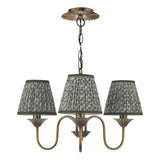 Dar Lydian 3 Light Pendant Antique Bronze With Esther Green Shade