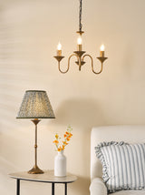 Dar Lydian 3 Light Pendant Antique Bronze Fitting Only