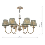 Dar Lydian 6 Light Pendant Antique Bronze With Esther Green Shade