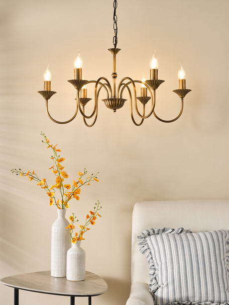 Dar Lydian 6 Light Pendant Antique Bronze Fitting Only