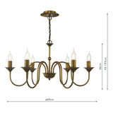 Dar Lydian 6 Light Pendant Antique Bronze Fitting Only