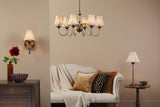 Dar Lydian Wall Light Antique Bronze With Linen Scalloped Pleated Shade