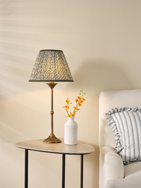 Dar Lydian Table Lamp Antique Bronze With Ester Green Shade