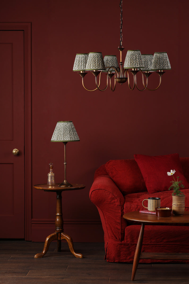 Dar Lydian Table Lamp Antique Bronze With Ester Green Shade