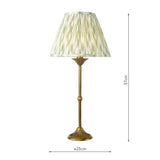 Dar Lydian Table Lamp Antique Bronze With Ikat Green Shade