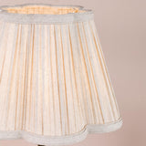 Dar Lydian Table Lamp Antique Bronze With Linen Scalloped Pleated Shade