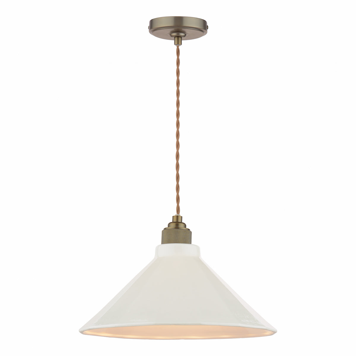 Joules Lynton Pendant Satin Bronze and Cream Ceramic