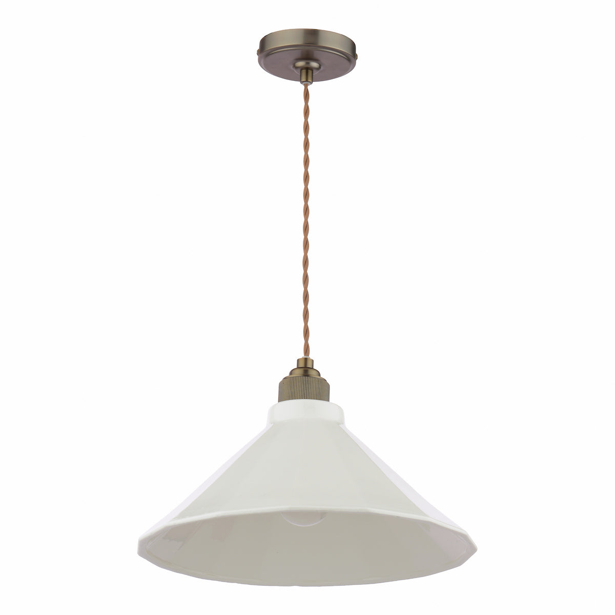 Joules Lynton Pendant Satin Bronze and Cream Ceramic
