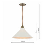 Joules Lynton Pendant Satin Bronze and Cream Ceramic