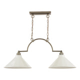 Joules Lynton 2 Light Pendant Satin Bronze and Cream Ceramic