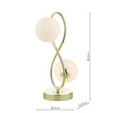 Dar Lysandra 2 Light Table Lamp Polished Gold and Opal Glass –  from Amos Lighting + Home