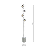 Dar Lysandra 4 Light Floor Lamp Polished Chrome and Smoked Glass –  from Amos Lighting + Home