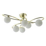 Dar Lysandra 6 Light Semi-Flush Polished Gold and Opal Glass –  from Amos Lighting + Home