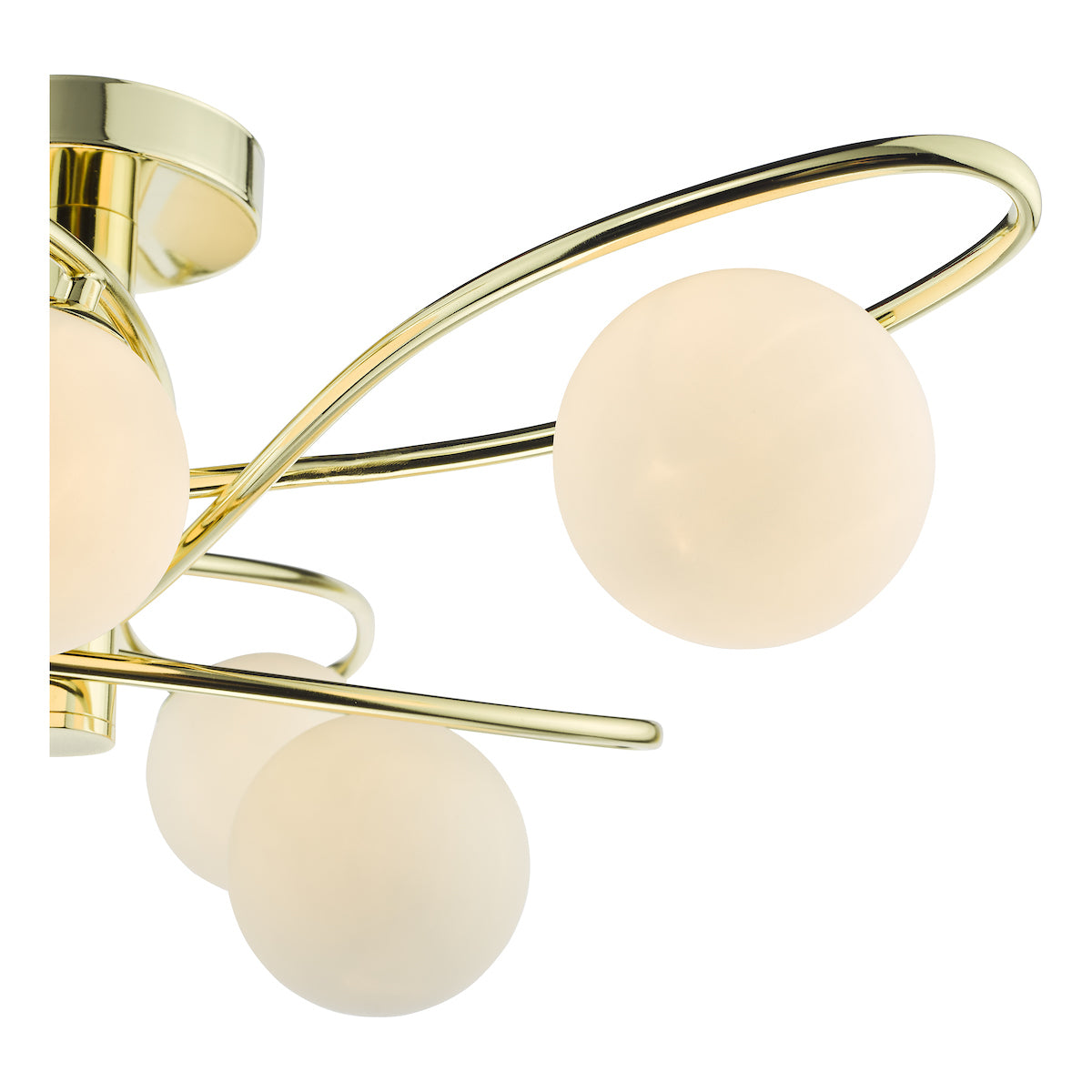 Dar Lysandra 6 Light Semi-Flush Polished Gold and Opal Glass –  from Amos Lighting + Home