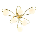 Dar Lysandra 6 Light Semi-Flush Polished Gold and Opal Glass –  from Amos Lighting + Home