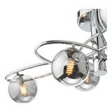 Dar Lysandra 6 Light Semi-Flush Polished Chrome and Smoked Glass –  from Amos Lighting + Home