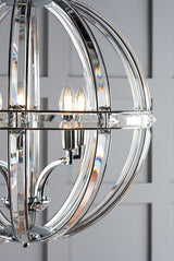 Laura Ashley Aidan Glass & Polished Chrome 5 Light Globe Chandelier –  from Amos Lighting + Home