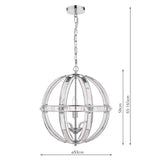 Laura Ashley Aidan Glass & Polished Chrome 5 Light Globe Chandelier –  from Amos Lighting + Home