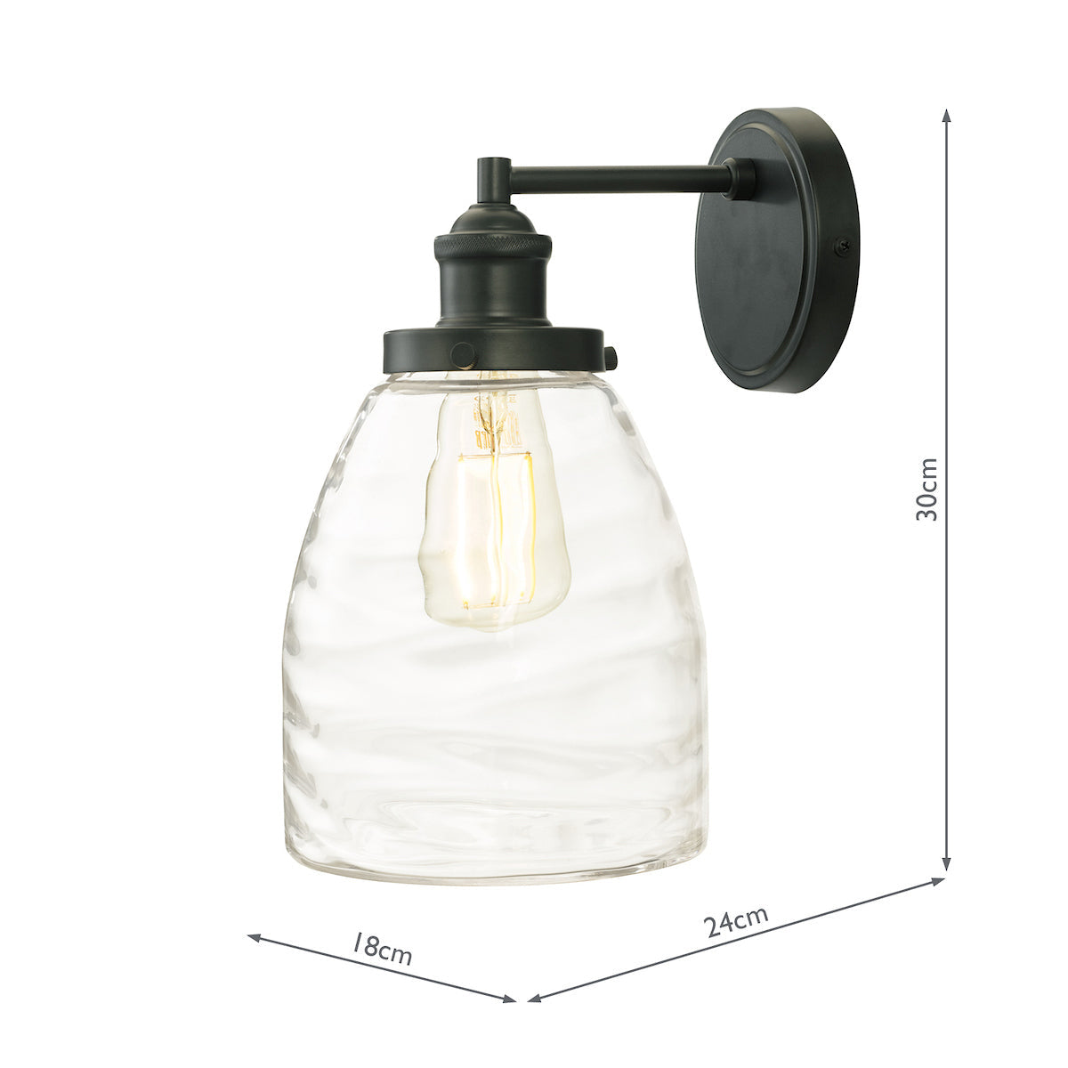 Laura Ashley Ainsworth Outdoor Wall Light Matt Grey Glass IP44 –  from Amos Lighting + Home