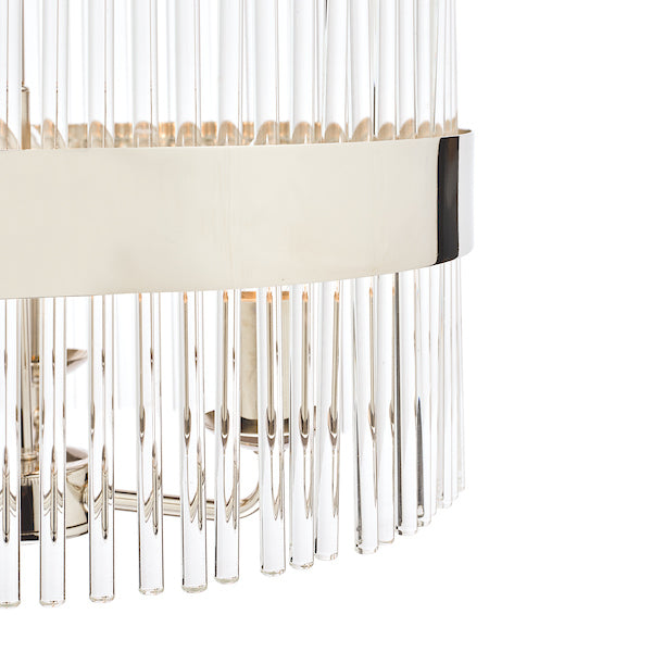 Laura Ashley Alexa 3 Light Pendant Polished Nickel & Glass Rods –  from Amos Lighting + Home