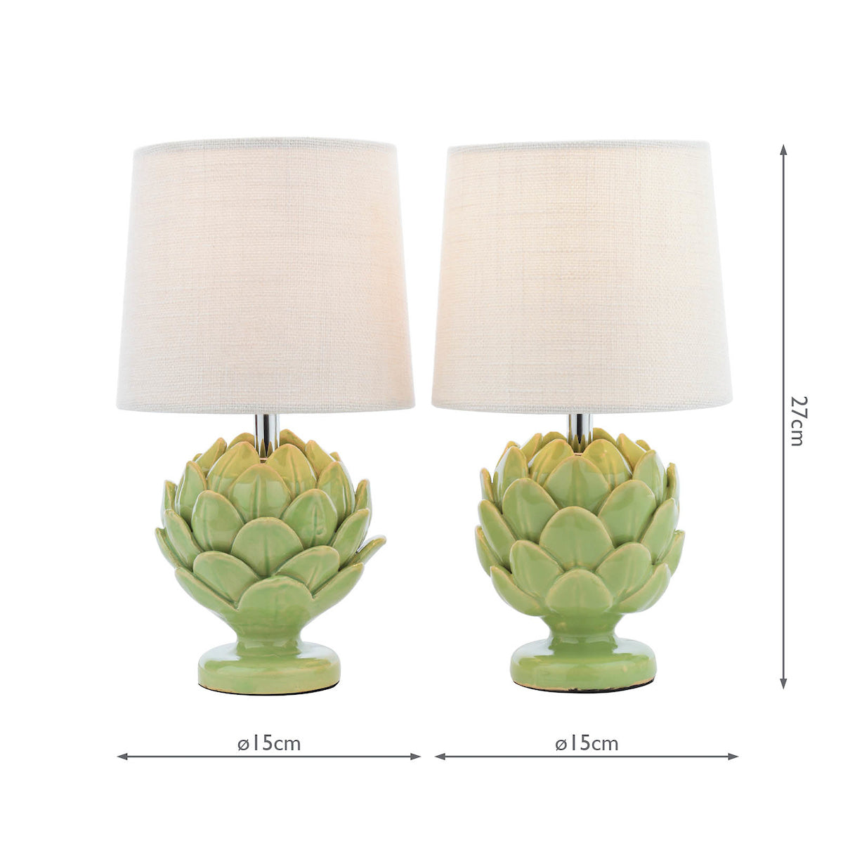 Laura Ashley Artichoke Twin Pack Table Lamp Green –  from Amos Lighting + Home