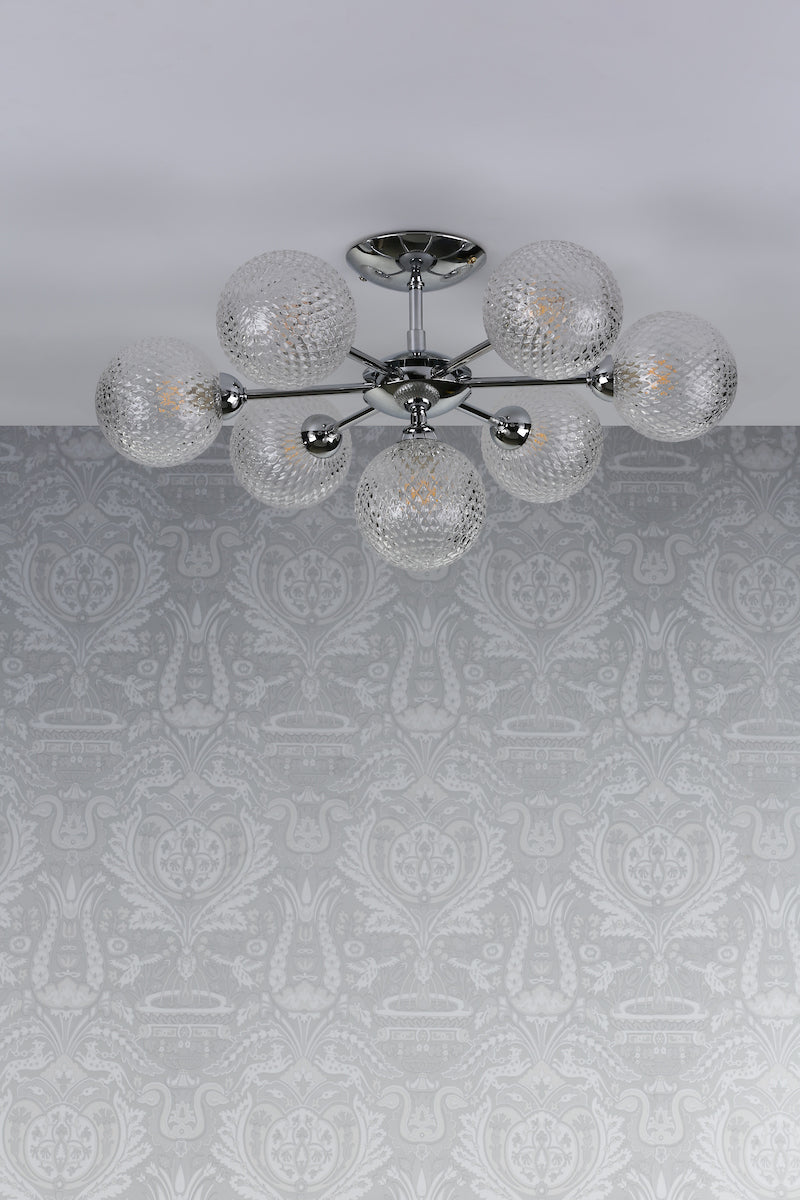 Laura Ashley Atherton Semi Flush Ceiling Light Polished Chrome Glass –  from Amos Lighting + Home