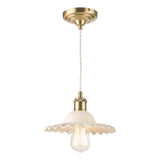 Laura Ashley Beca Small Pendant White Ceramic Antique Brass –  from Amos Lighting + Home