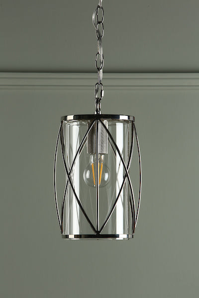 Laura Ashley Beckworth Pendant Polished Nickel Lattice – Amos