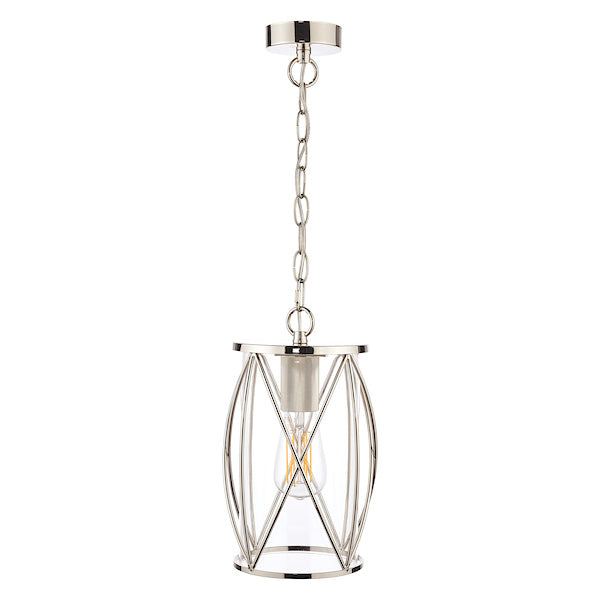 Laura Ashley Beckworth Pendant Polished Nickel Lattice – Amos