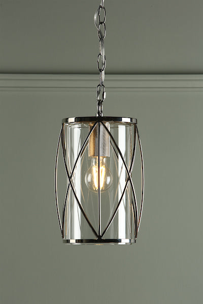Laura Ashley Beckworth Pendant Polished Nickel Lattice – Amos
