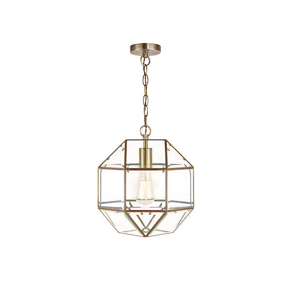 Laura Ashley Blackwell Pendant Antique Brass Glass –  from Amos Lighting + Home