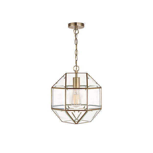 Laura Ashley Blackwell Pendant Antique Brass Glass –  from Amos Lighting + Home