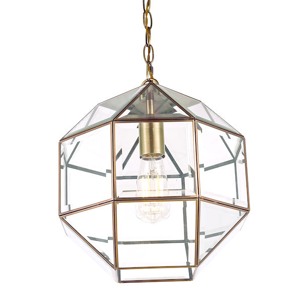 Laura Ashley Blackwell Pendant Antique Brass Glass –  from Amos Lighting + Home