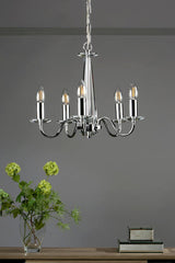 Laura Ashley Blake 5 Light Chandelier Polished Chrome –  from Amos Lighting + Home