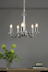 Laura Ashley Blake 5 Light Chandelier Polished Chrome –  from Amos Lighting + Home