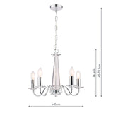 Laura Ashley Blake 5 Light Chandelier Polished Chrome –  from Amos Lighting + Home