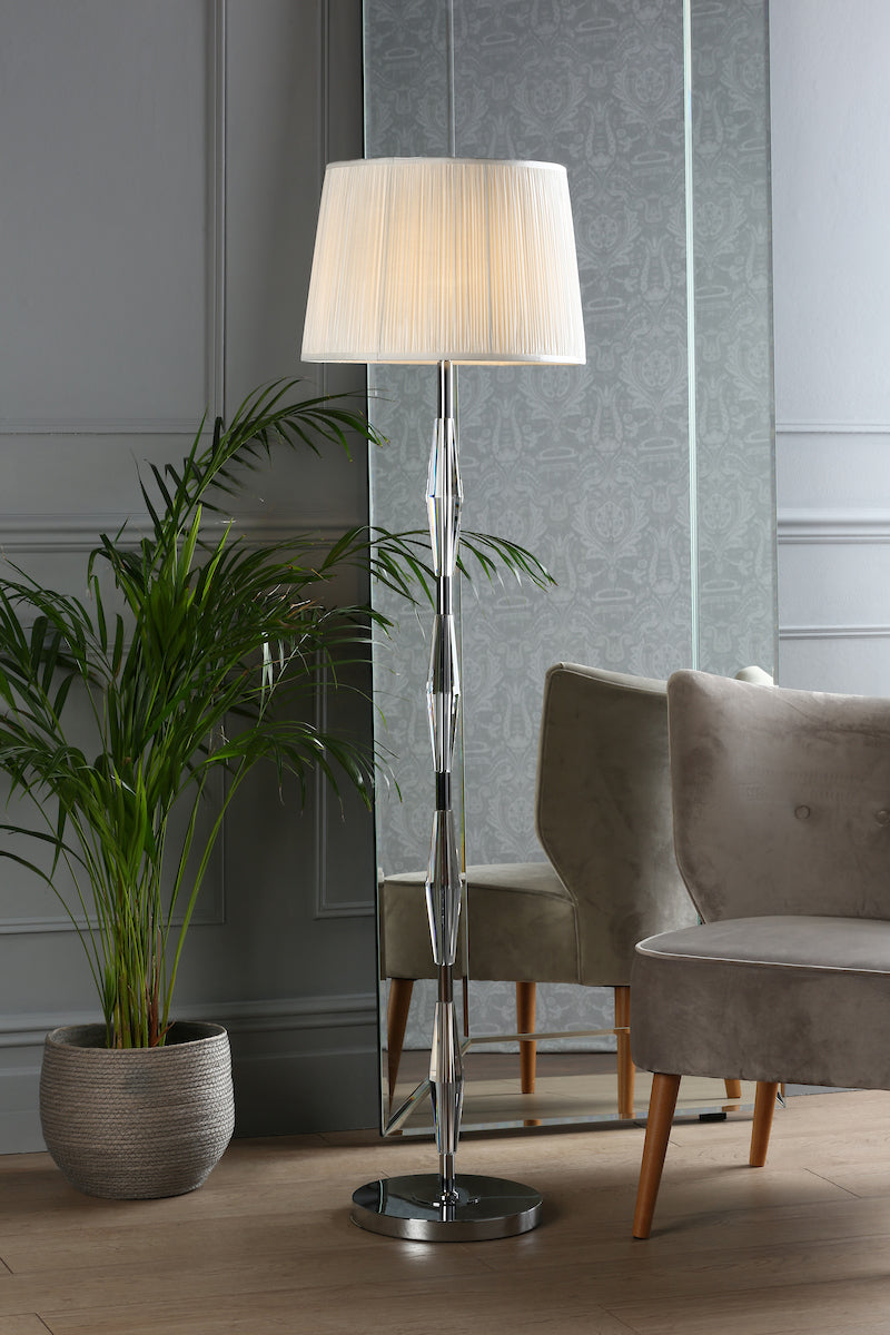 Laura Ashley Blake Floor Lamp Polished Chrome Crystal Base –  from Amos Lighting + Home